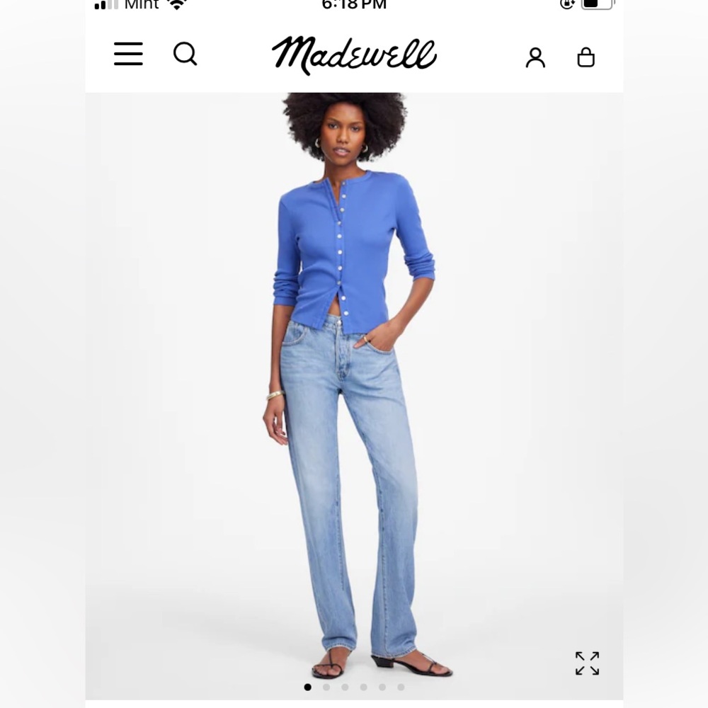 Madewell Dean Easy Straight Jeans Airy Denim NWT